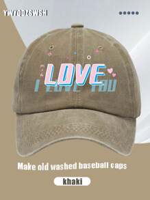 1pc Vintage American Casual Printed Baseball Cap, Unisex, Suitable For Daily Commute, Travel, Dating, Korean Retro Washed Small Peak Hat, Multiple Colors Available, Fits EU/US Style - Multicolor - View 5