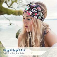 Fashionable Skull Print Twisted Headband, Suitable For Men And Women: Yoga, Fitness, Running, Sports, Sweat-Absorbent, Outdoor Comfortable Non-Slip Sports Headband, Elegant Hair Accessory