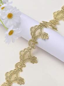 全新多色蕾丝刺绣花卉边饰网布，配手工串珠亮片装饰，DIY 服装/婚纱配饰材料，长度：91.4 厘米，宽度：5.5 厘米