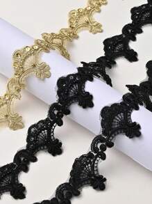 全新多色蕾丝刺绣花卉边饰网布，配手工串珠亮片装饰，DIY 服装/婚纱配饰材料，长度：91.4 厘米，宽度：5.5 厘米