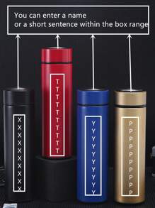 1pc Simple Stainless Steel Vacuum Insulated Water Bottle, Double Wall Business  Cup, Personalized Gift