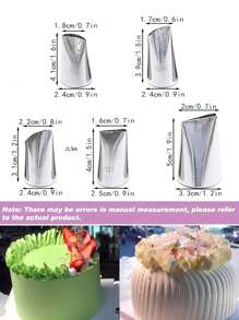 5pcs/7pcs Stainless Steel Rose Flower Piping Nozzle Cake Decorating Sets, Cookie & Cake Icing Decorating Kit Frosting Tips Baking Tools - Rose Decorating Nozzle - View 4