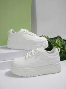 Zapatillas deportivas clásicas de primavera-verano 2025 con plataforma, suela gruesa, suela suave, impermeable, puntera redonda para mujer