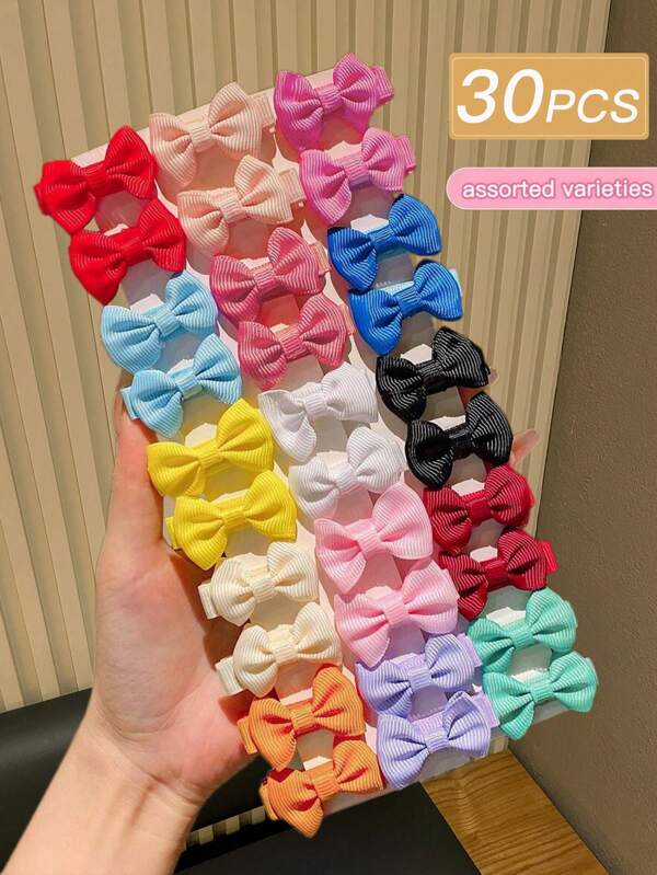 30 piezas Clips para el cabello de mujer con lazo adorable, aptos para uso diario y regalos. Clips de pinza, ganchos para el cabello, pasadores para el cabello
