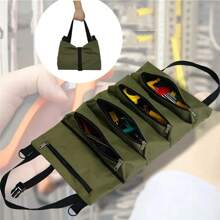 1pc 600D Oxford Cloth Tool Bag, Multi-Functional Rolled Tool Bag, Wrench Roll, For Car Repair Maintenance Tool Kit, Portable Multi-Purpose Hardware Tools Storage Pouch, 5 Zipper Pockets Rolled Storage Bag, Mechanic, Electrician & Enthusiasts Tool Roll Pouch, Car Camping Equipment