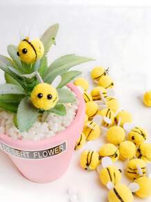 20 piezas de abejas para manualidades, bolas de abejas hechas a mano adorables, bolas pequeñas de artesanía, decoración de abejas mini, decoración para revelar el sexo, disfraz, sombrero, regalos DIY, decoraciones para otoño, habitación, escritorio, jardín, decoración para el hogar, regalos para el día de la madre, fiestas nupciales, decoración de boda en interiores y exteriores, centros de mesa para bodas en el hogar, jardín y cocina