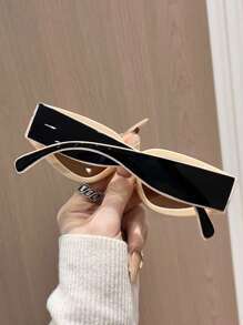 1pc Geometric Plastic Personalized Futuristic Classic Catwalk Ins Style Exquisite Women Fashion Eyeglasses For Driving Daily Life Street Snap Tropical Beach Vacay Outdoor Casual Activities Accessories