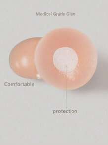 2/6/12 Reusable Silicone Nipple Strips For Women, Nude, With Silicone Breast Lift, Non-Slip/Breathable Seamless Self-Adhesive Invisible Nipple Strips, Strap, Lingerie And Lingerie Accessories, Outdoor Sports, Skin Tone/Light Pink/Bra Lift, Skin Tone, Wedding, Halter Top With Anti-Sag, Push-Up/Round/Flower Shape - Apricot - View 10