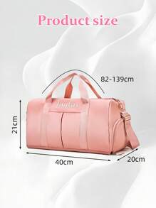 1pc Custom Embroidered Oxford Cloth Travel Tote Bag With Shoe Compartment, Outdoor Sports & Fitness Gym Bag, Large Capacity Short-Trip Sports Backpack, Multiple Colors Available