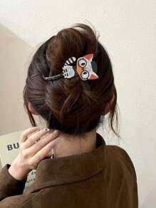 1pc Cute Cat Shaped Hair Clip, Fashion Hair Accessory For Bun, Ponytail, Daily Wear, Gift For Women