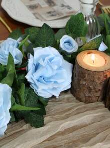 1/3 Piezas de enredaderas de rosas rosadas con una corona de rosas y hojas verdes. Estas flores artificiales son perfectas para decorar mesas de comedor y son adecuadas para bodas, fiestas, hoteles, restaurantes, graduaciones y decoración del hogar.