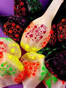 10/20/30/100pcs UV Neon Balloons, Glowing Neon Fluorescent Balloons In The Dark, Neon Latex Balloons, Used For Birthdays, Weddings, And Glowing Party Supplies - Multicolor - View 4