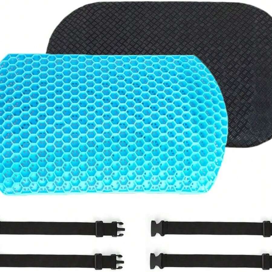 Gel Lumbar Support Pillow For Office Chair Back Support Pillow For Car, Wheelchair, Gaming Chair, Recliner - Gel Back Cushion For Back Pain Relief Improve Posture - Mesh Cover Double Adjustable Straps - 1 - View 1