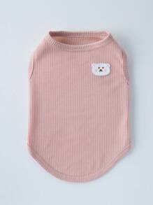 1pc Pet Dog T-Shirt Vest, Cute Bear Decor, Fashionable Vest For Medium & Small Sized Dogs And Cats - Pink - View 4