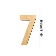10pcs/Pack 29.5cm Arabic Numeral DIY Wooden Handicraft, Laser Engraved Wooden Number 0-9 Plates, Hanging Decor For Birthday, Wedding, Photo Backdrop Wall - Multicolor - View 28