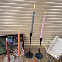 A Box Of 4 Morandi Gradient Colored Threaded 10 Inch Long Candles, Suitable For Home Use, Romantic Weddings, Decoration, And Candlelight Dinners Gifts Birthday Graduation - Multicolor - View 6