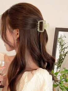 6pcs Matte Solid Color Plastic Square Hair Claw Clips, Elegant And Sweet Style Useful For Everyday, Casual, Holiday And Party