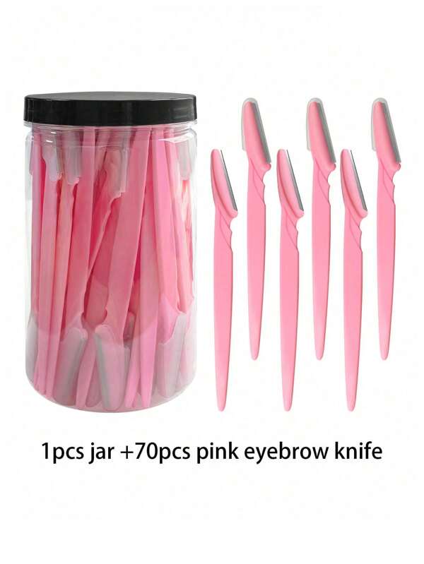 170pcs+Carrying Case With Multi-Color Eyebrow Trimmer And Shaver Set, Safety Eyebrow Trimmer And Shaver, Exfoliating And Hair Removal Tool, Body Hair Trimmer And Facial And Eyebrow Shaver Set, Long Handle Safety Blade (With Precision Protective Cover), Multi-Functional Eyebrow Trimmer Suitable For Bikini Or Travel