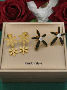 Bohemian Vacation Style Women's Jewelry Set, 18K Gold Plated Stainless Steel, Starfish Pendant Necklace & Sunflower Earrings Set, Hand-Polished, Exquisite Design, Perfect Gift For Mother's Day, Birthday, Date, Dance, Festival, Back-To-School Season, And Wedding Occasions