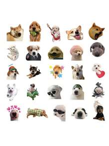 50 piezas de divertidos pegatinas de perros meme PVC como regalo, decoración de dibujos animados, scrapbook, laptop, equipaje, guitarra, vaso de agua, estuche de teléfono DIY, útiles escolares, de vuelta a la escuela