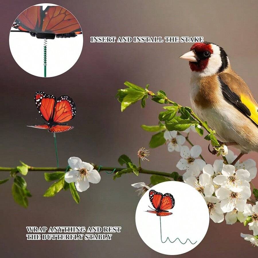 Vicenpal Monarch Butterfly Stakes Waterproof Garden Butterfly Ornaments 4 Different Sizes 3D Monarch Butterfly For Day Of The Dead Dia De Los Muertos Decor Halloween Party Supplies - 100 - View 1