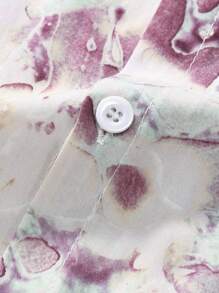 男士简约正面纽扣全印花短袖休闲衬衫 - 彩色 - 查看 4