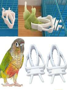 2pcs/Set Bird Vegetable & Fruit Clip Parrot, Cockatiel, Cockatoo Biting & Feeding Cage Accessories - Apricot - View 5