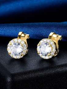 1 Pair Simple & Versatile Clip-On Earring Set, Suitable For Women Without Pierced Ears - Gold - View 4