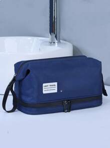 1pc Customizable Expandable Men's Toiletry Bag, Personalized Embroidered Text Storage Pouch, Portable Travel Cosmetic Bag, Large Capacity Grooming Kit, Wet & Dry Separated Wash Bag, Suitable For Daily Use And As A Gift For Family, Friends, Father, Christmas, Easter, Father's Day, Valentine's Day, Birthday - Multicolor - View 11