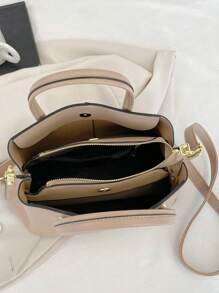 Ladies Multicolor Fashion Joker Beautiful Luxury Small Letters Large Capacity Portable Diagonal Cross-Body Handbag - 卡其色 - 查看 8