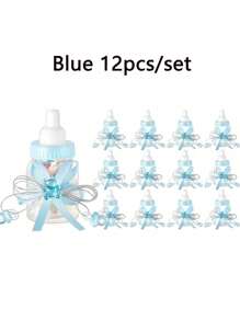 24pcs-Baby Mini Milk Bottle Baby Shower Favor Fillable Feeding Bottle Candy Box Small Plastic Candy Bottle DIY Gift For Boy Girl Newborn Baptism Party Decor,Baby Shower Favor - Pink &Blue Mini Milk Bottle Party Favor Gift Bag Boxes Plastic Bear Candy Bottles With Ribbon For Baby Shower Favor Gift - Multicolor - View 14