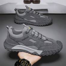 Men's New Spring Lightweight Slip-Resistant Durable Soft Bottom Casual Work Sneakers - Grey - View 1