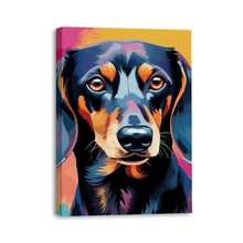 1 Piece Home Wall Decor Framed Canvas Dachshund Dog Pattern Canvas Wall Art Paintings For Living Room - Canvas Framed Print Wall Artworks Bedroom Decoration Office Wall Decor