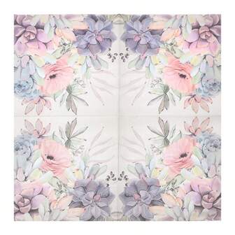 33*33cm Colorful Succulent Plant Printed Disposable Napkins, Soft And Absorbent Visual Comfort, Suitable For Beach Party, Picnic, Home Gathering, Hotel, Cafe Decoration