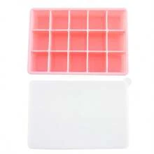 Silicone Ice Cube Mold Suitable For Food Use, Featuring 15 Or 24 Square Grids With A Lid For Easy Ice Release.Soft Silicone 15 Grids Ice Making Box - 1pc Low Temperature Resistant Easy To Clean Ice Cube Mold Tray,Silicone Ice Tray -Grids Hexagonal Ice Cube Mold For Perfectly Shaped Ice Cubes And Ice Balls