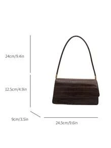 New Fashion Crocodile Pattern PU Leather Women Handbag, Korean Style Underarm Crossbody Shoulder Bag