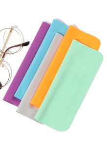 5pcs High Quality Microfiber Glasses Cleaning Cloth, Reusable Glasses Cleaning Cloth, Fashion Glasses Cloth, Phone Screen/Watch Wiping Cloth - Multicolor - View 5