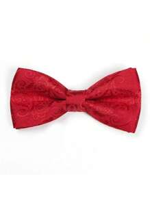 1pc Formal Suit Business Patterned Bow Tie, Groom Wedding Groomsmen Double Layer Solid Color Bowknot, Versatile For Daily Business Events, Polyester, Suitable For Spring, Summer, Autumn, Winter