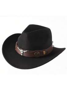 1PC Top Hat Western Cowboy Hat Wool Jazz Top Hat Men And Women Felt Hat Party Hat Decorative Hat