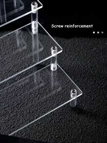 1 pièce Présentoir étagère en forme de marches transparent en acrylique, présentoir multi-couches en acrylique de bureau polyvalent pour boîtes aveugles, parfums, cosmétiques, stockage et présentation