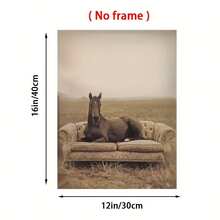 1 pieza Pintura en lienzo con marco de madera de estilo bohemio y country con un caballo, con grosor de 2,25 cm/0,9 pulgadas, impresión de alta calidad lista para colgar como decoración de pared para el hogar, regalos, sala de estar, baño, dormitorio, cocina