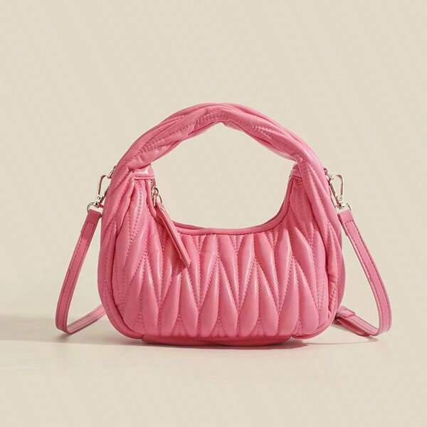 Fashion Niche Embroidery Line Small Bag Female 2025 All-In-One Handbag Popular Single Shoulder Underarm Bag