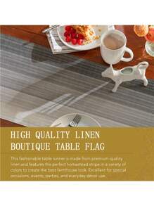 1pc Modern Linen-Like Table Runner, Machine Washable Dining Mat, Suitable For Kitchen, Dining Table, Party, Wedding Decor, Foyer, Home Gathering, Coffee Table, Living Room