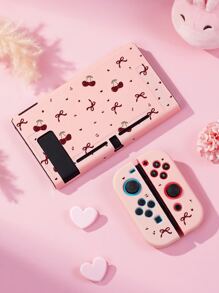 1 Piece Cherry Bow Pattern Protective Cover, Compatible With Switch 2025, Switch NS/Switch OLED/Lite, Compatible With Switch Game Console Accessories Protective Case/Protective Cover, Storage Bag, Protect Your Game Console, A Romantic Gift Compatible With Switch Players - Multicolor - View 2