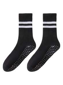 1 Paar Damen Grip Pilates Socken, rutschfeste Yoga Lässig Socken, geeignet für Barre Fitness, medizinisch lange Strumpfhosen Socken