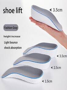 1 Pair Women's Invisible Height Increasing Insoles, No Odor, Shock Absorbent, Comfortable, Soft, Increasing 7cm Height, Half Pad For Women - 7 Point Height Increasing Insole - View 12