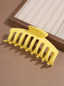 12pcs/Set Minimalist Colorful Hair Clips, Matte Plastic, Mixed Colors, Hollow Oval Design, Claw Clamps, Fashion Hair Accessories Suitable For Women Aged 14+, Everyday Wear