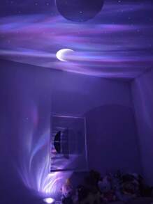 LED Projection Lamp With Arctic & Water Wave Effects, Remote Control, Multi-Color Ambiance, Suitable For Room Decoration, Various Holiday & Party Decor