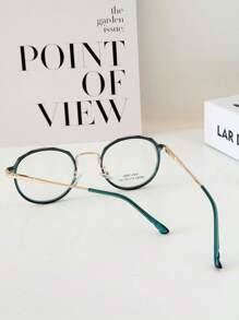 MELINDA MODA Round Women's Prescription Glasses Frame - màu xanh lá - Xem 5