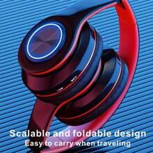 AXNEN Luminous Wireless Headphones With Colorful LED Lights, Foldable Over-Ear Design, Built-In Mic, FM & SD Card Slot - Perfect For School, Travel, And Gifts